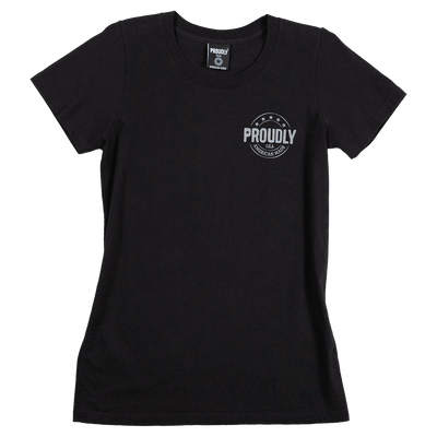Tattered Flag - Women's Cotton T-Shirt (Black)