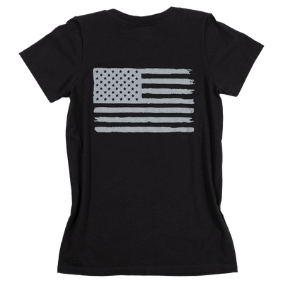 Tattered Flag - Women's Cotton T-Shirt (Black)
