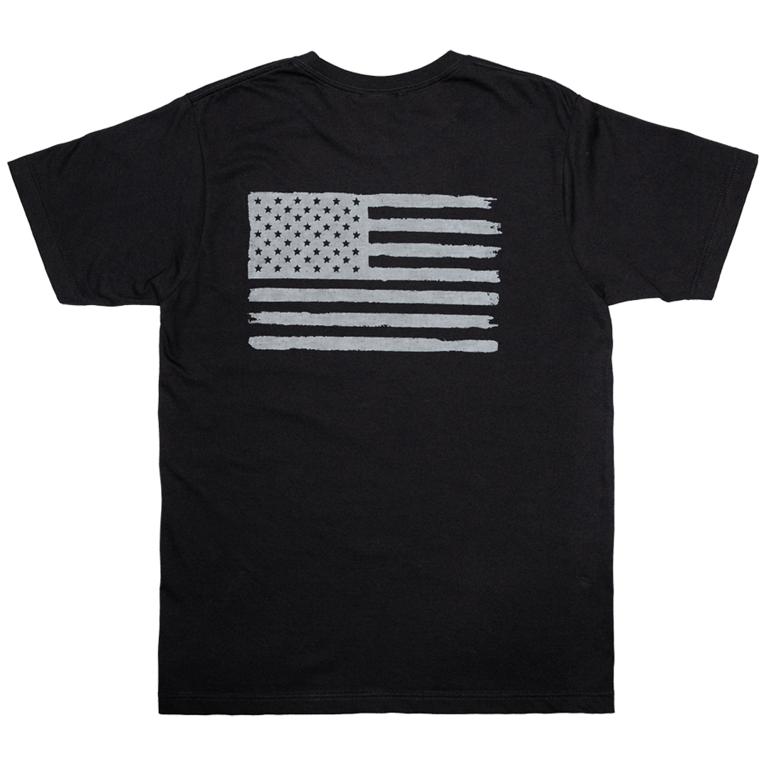 Tattered Flag - Men's Cotton T-Shirt (Black)