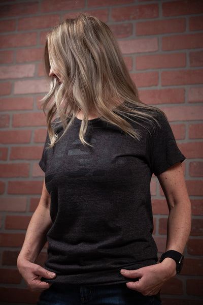 Patriotic USA - Women's TriBlend T-Shirt (Heather Charcoal)