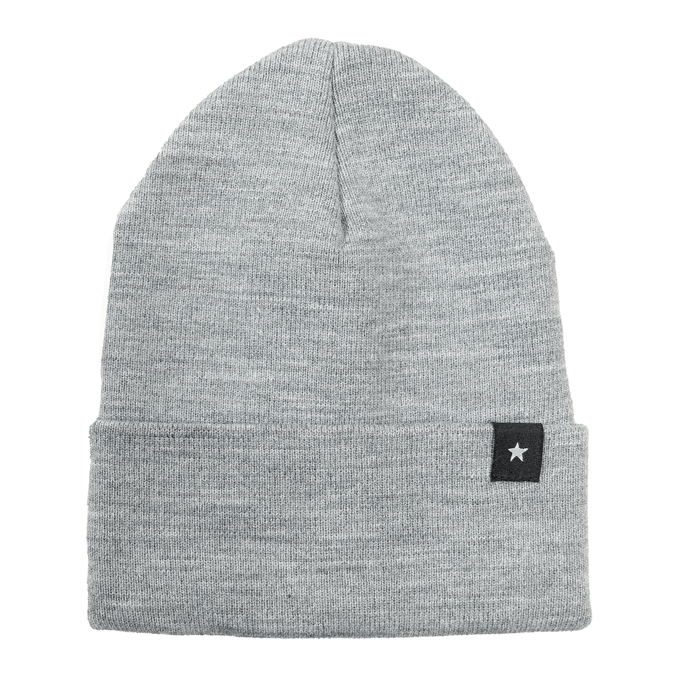 Gray Knitted Acrylic 12 inch Cuffed Beanie, Made in USA