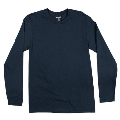 Men's Long Sleeve Navy Cotton T-Shirt