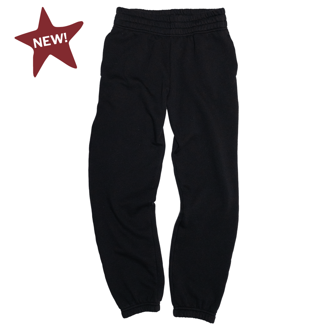 Relaxed Fit Fleece Sweatpants (Black)