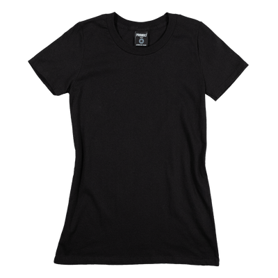 Women's Black 100% Combed Ring-Spun Cotton Crewneck T-Shirt - Made in USA