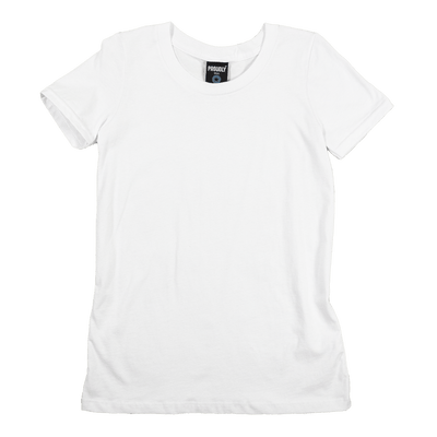 women's white 100% cotton crewneck t-shirt - made in USA